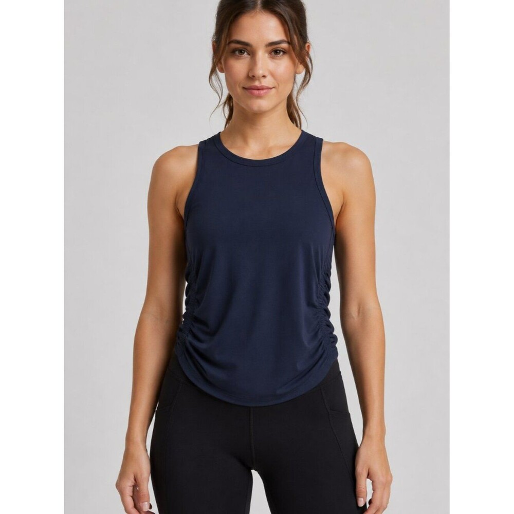 Old Navy Navy Blue Side Ruched Sleeveless Tank Top Women's Size Small S